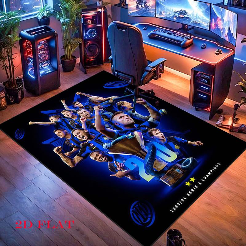 Inter Milan Carpet Rug for Living Room Bedroom Home Sofa Decoration,Kids play Nonslip Floor Mat