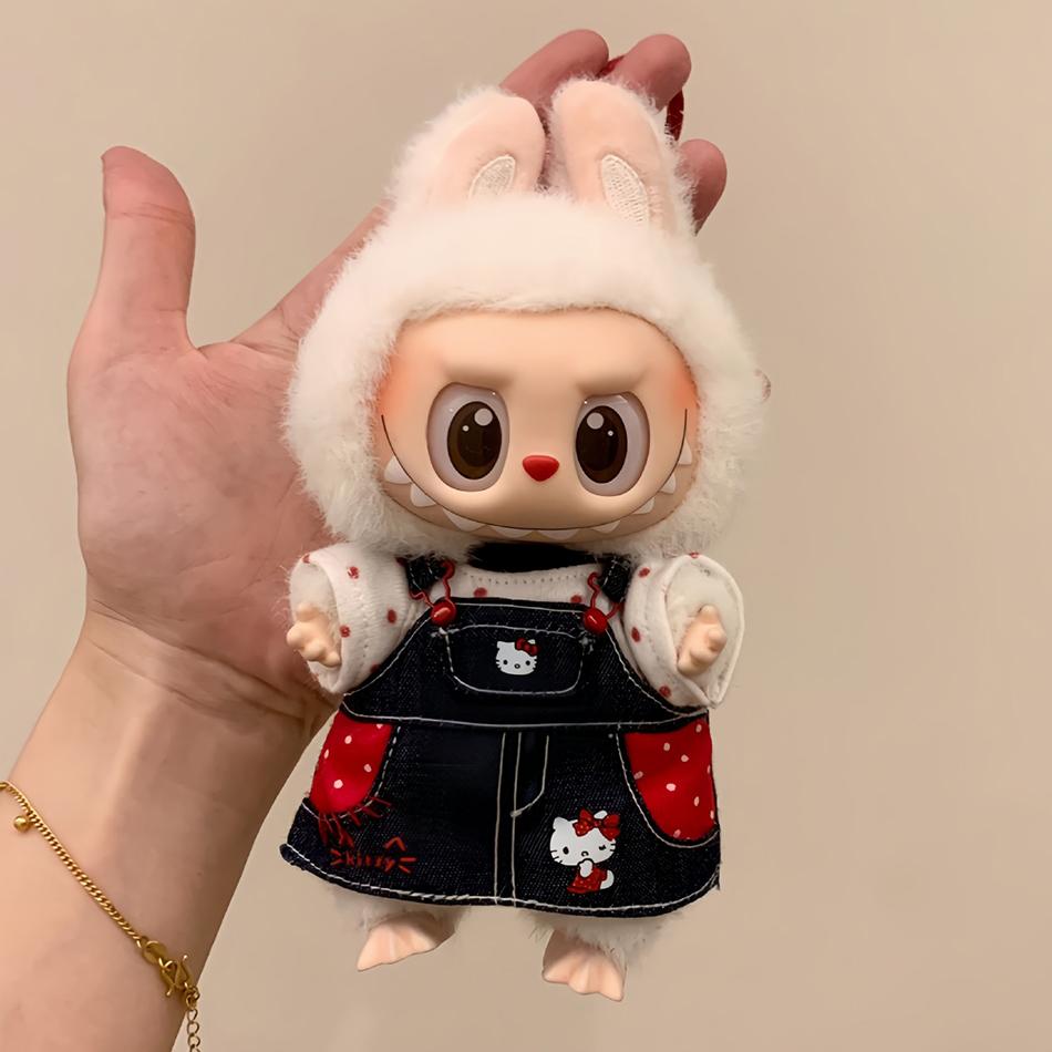 

2025 Новое Для одежды Labubu Модная юбка на бретельках 15/17 см Кукла Игра в переодевания Виниловая кукла Аксессуары Labubu Декора Девочка Подарок no doll