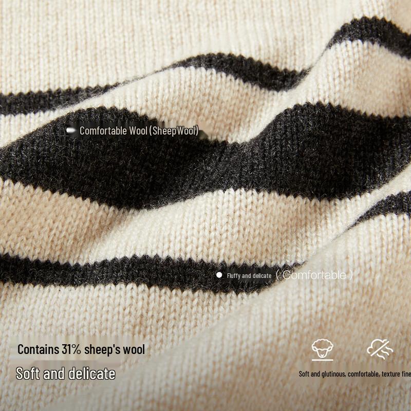 PEACEBIRD Women's High Collar Color-block Knit Cardigan