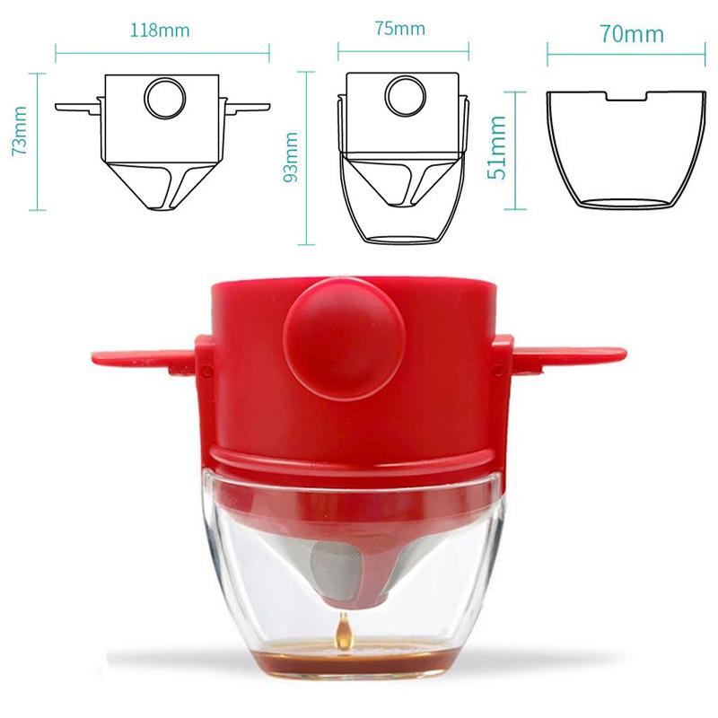 1 Set 304 Stainless Steel Hanging Ear Coffee Filter Cup Portable Hand Flush Filter Paper-free Funnel Coffee Utensils Cafe Tools