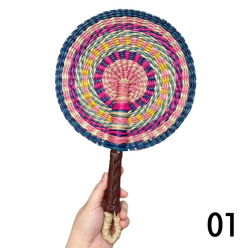 

Woven Straw Fan Summer Cooling Grass Vietnamese Handwoven Fan Handmade Dance Fan Bedroom Wedding Hanging Decoration Craft