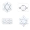 Six-pointed Star Keychain Epoxy Resin Decorative Mold with Hole Pendant Mold