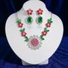 European Trend Zircon Flower Necklace & Earrings Set
