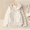 Winter new light and thin pressed glue fashion hooded down jacket women's short warm white duck down jacket