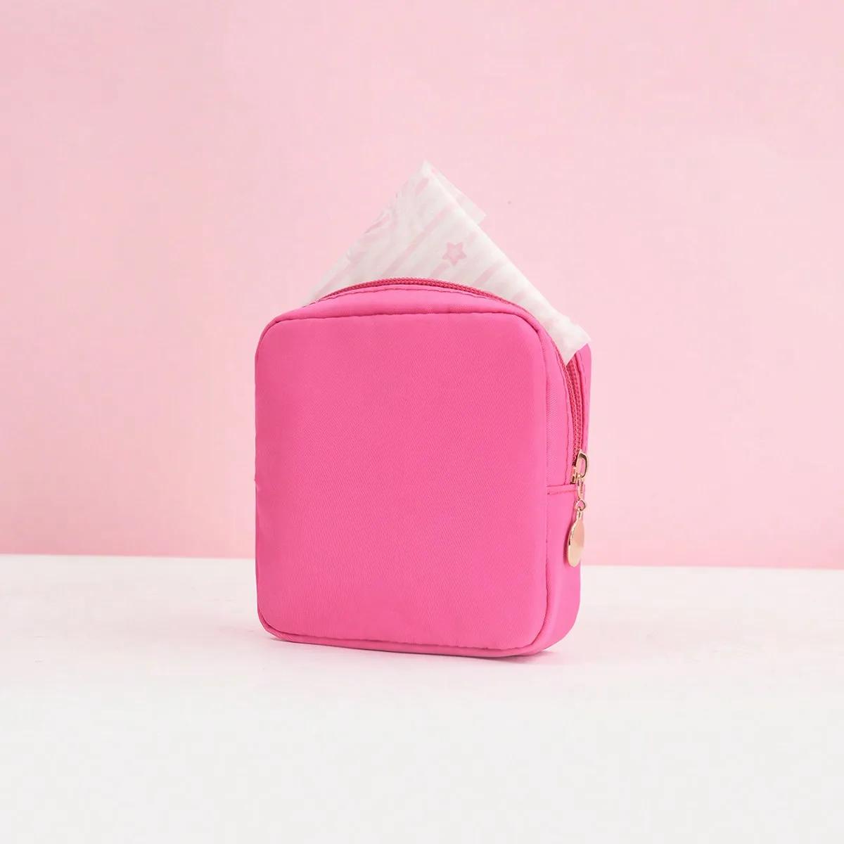 

Simple Mini Women S Cosmetic Bag, Travel Storage Bag, Sanitary Napkin Storage Bag, Used For Outdoor Travel, Dormitory, Home Bath червоний