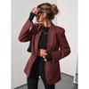 Women S Fashion Casual Solid Color Suede Blazer Jacket Long Sleeve