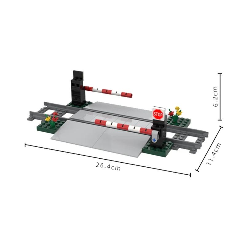 City Train Parts Tracks Train Station Bricks Railway Buffer Stop Model Rails Straight Curved Railways Building Blocks MOC Toys