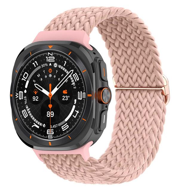For Samsung Galaxy Watch 7 Ultra Band 47mm Accessories Adjustable Braided Solo Loop Nylon Bracelet Galaxy Watch Ultra Strap 47mm