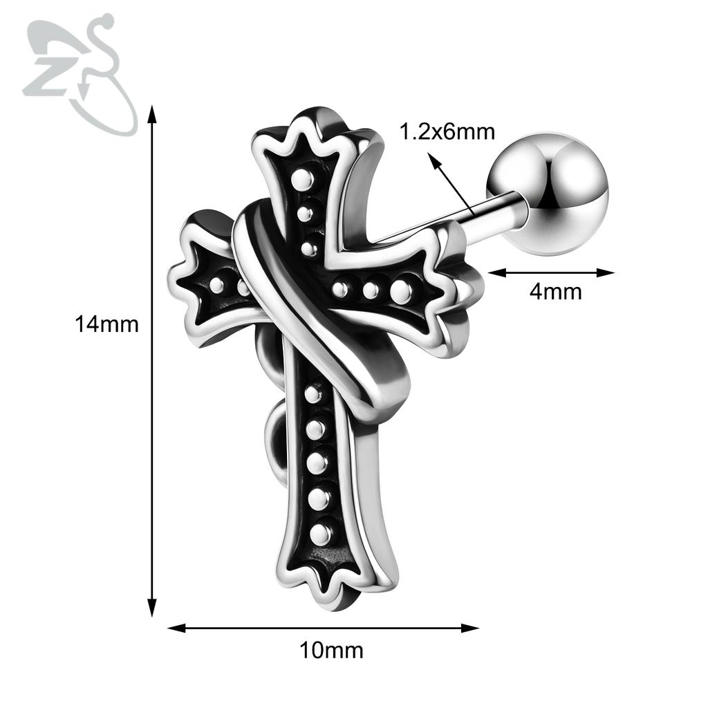 ZS 1 PC Punk Gothic Skull Stud Earring For Men Women Spider Snake Earrings Ear Studs Cartilage Helix Lobe Piercing Jewelry 16G
