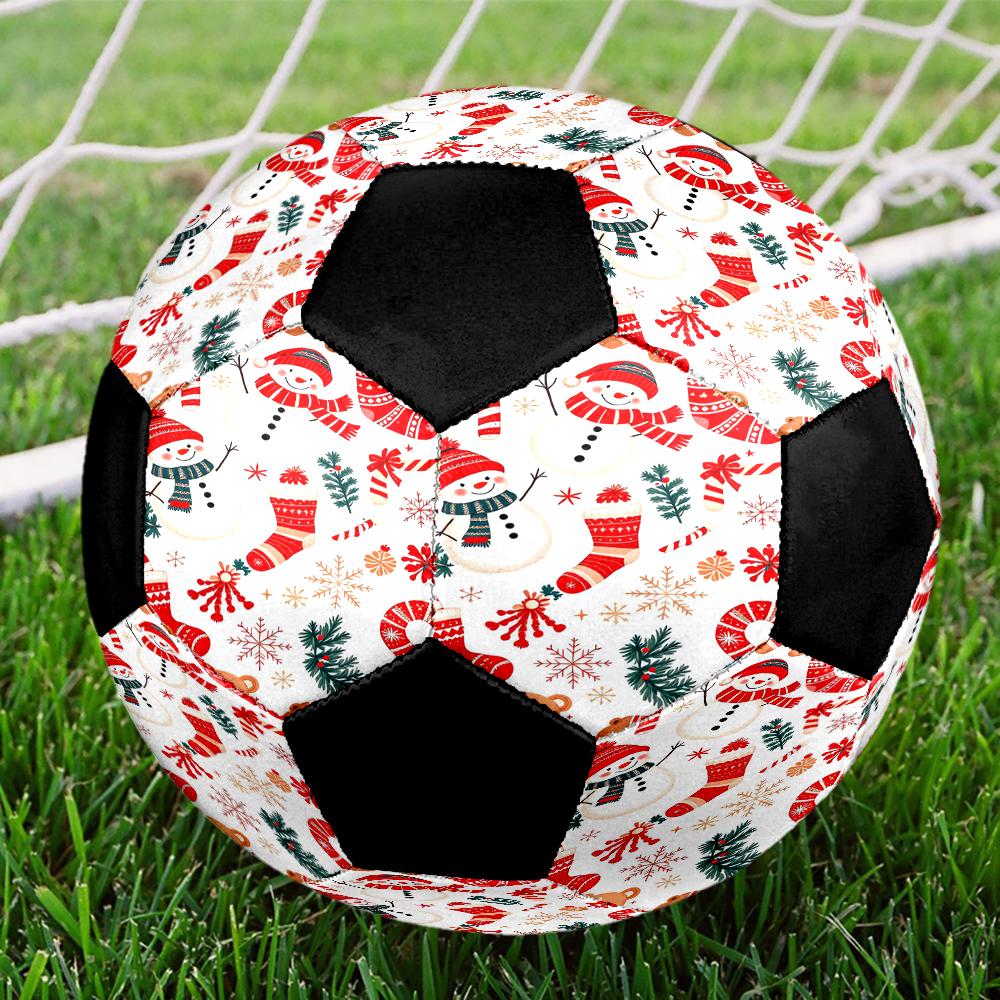 Pallone da Calcio a Tema Natalizio Misura 5, Adatto sia per Partite Indoor che Outdoor, un Regalo Adatto a Tutti.