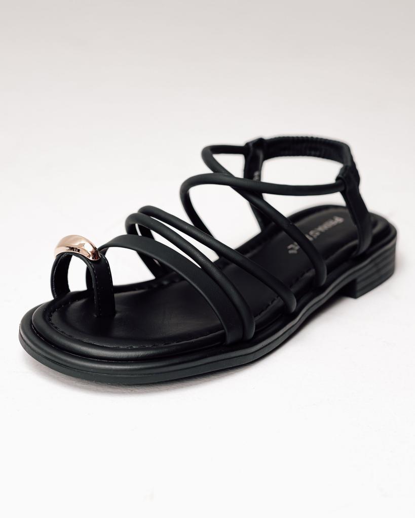 Sandály na nízkém podpatku Prima d'Arte 5512 36 černé z ekokůže