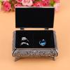 Vintage Style Rose Flower Carved Zinc Alloy Jewelry Box Case Jewellery Storage
