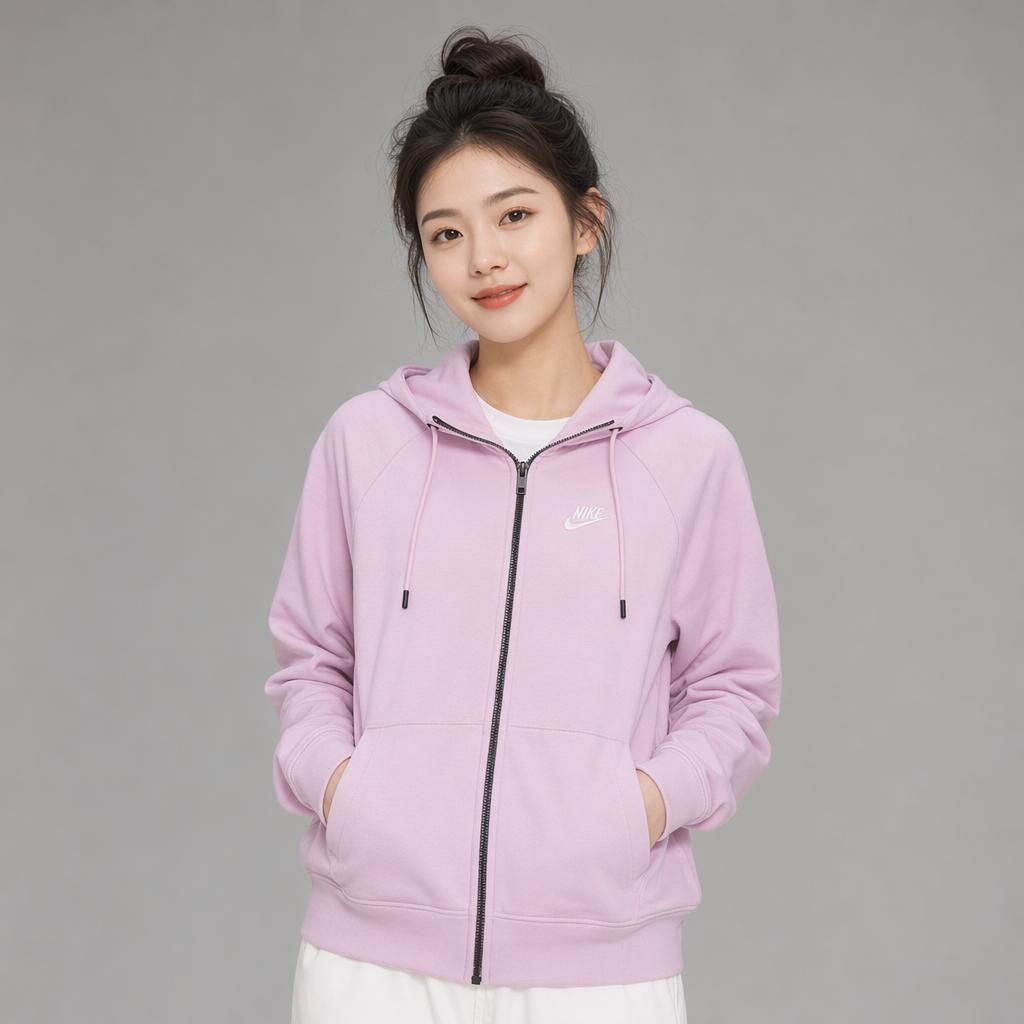 Nike Hooded Zipper Comfortable Long Sleeve Jacket Women Jackets BV3343-663