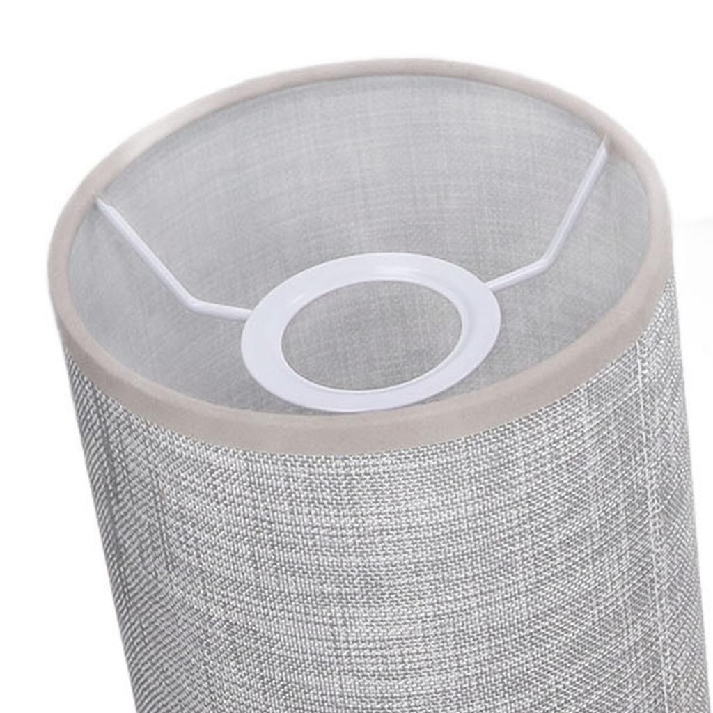 Touch Control Table Lamp Metal and Cloth USB Charging Three Gear LED Nightstand Lamp with Wood Grain Base for Bedroom  