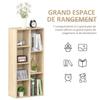 Meuble de rangement Bibliothèque HOMCOM étagère 7 cubes pour intérieur, salon, chambre - 50l x 24P x 106H cm, bois naturel