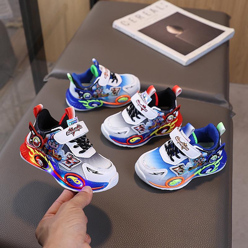 Boys' 2025 Autumn Cartoon Velcro Sneakers - Running & Basketball Shoes Trend