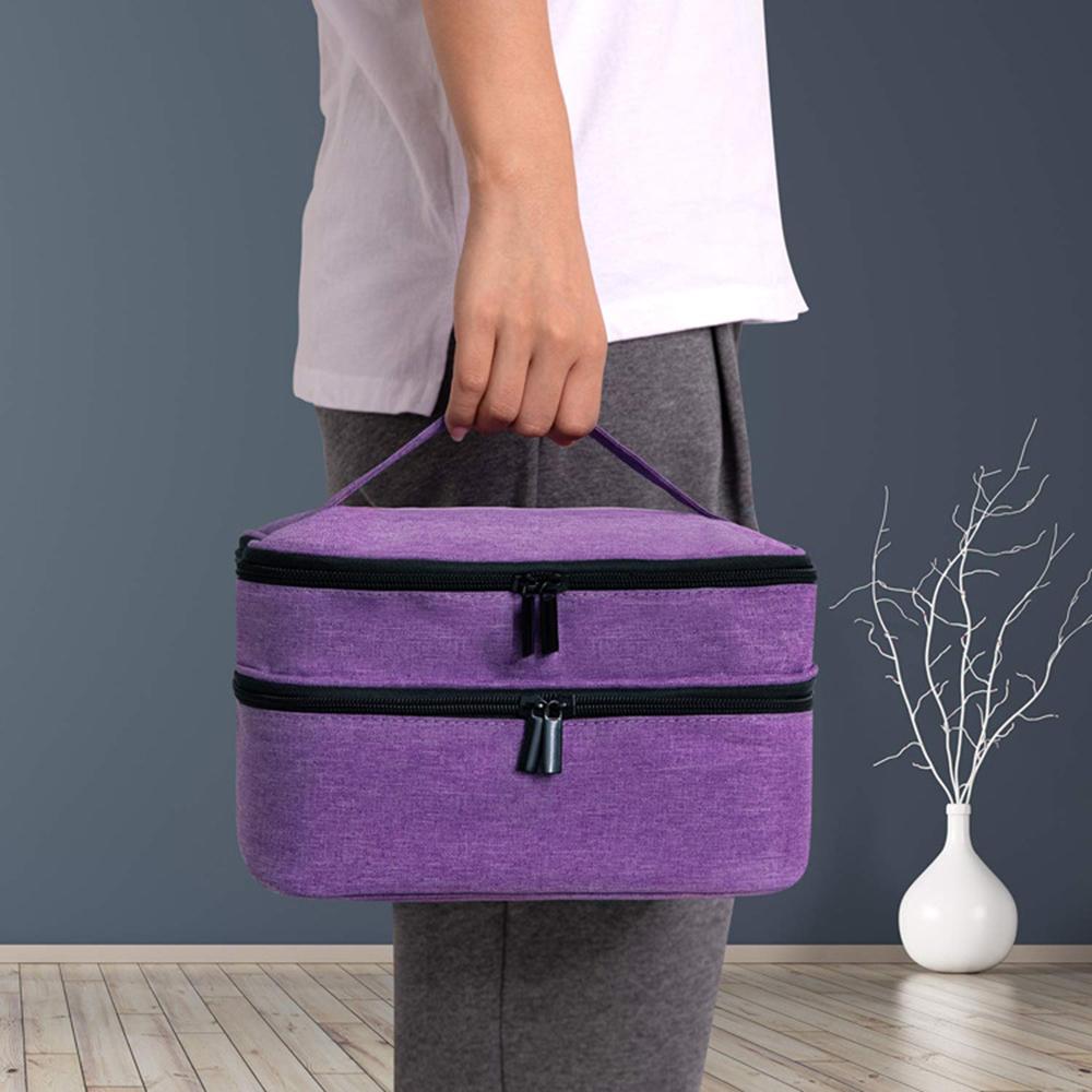 Portable Double Layer Nail Polish Storage Bag 30 Compartment Essential Oil Cosmetic Nail Care Kit Tool Organizer Box Manicure ki