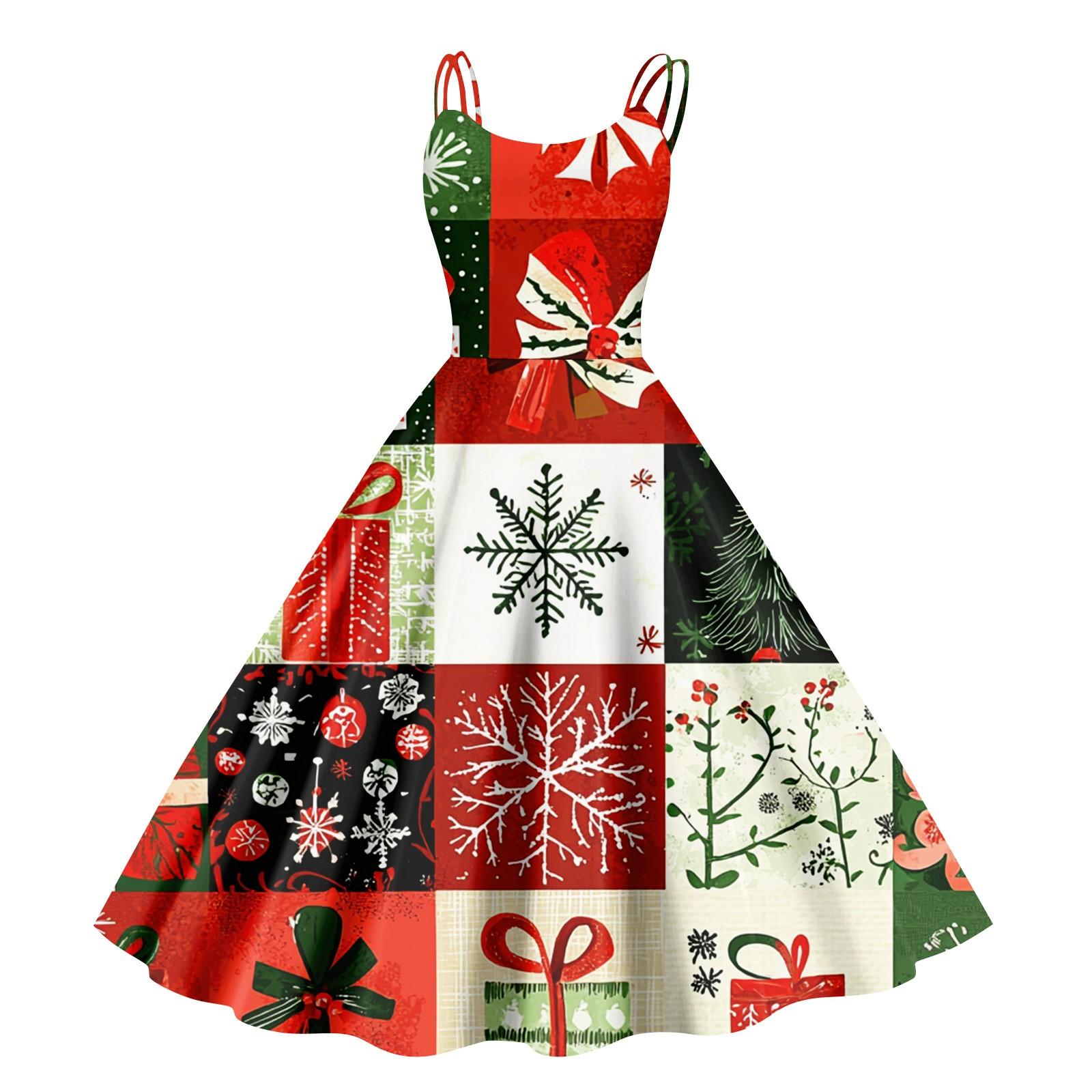 

Женские рождественские подарки, напечатанная шапка Санты, сексуальное платье с открытыми плечами в стиле панк-винтаж XXL