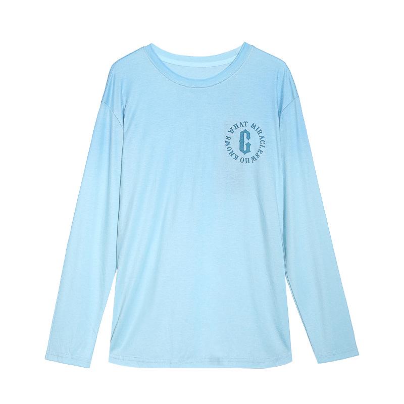 

Tuogu Women s Gradient Letter Print Long Sleeve Street Style Slimming Top for Spring/Summer. Medium