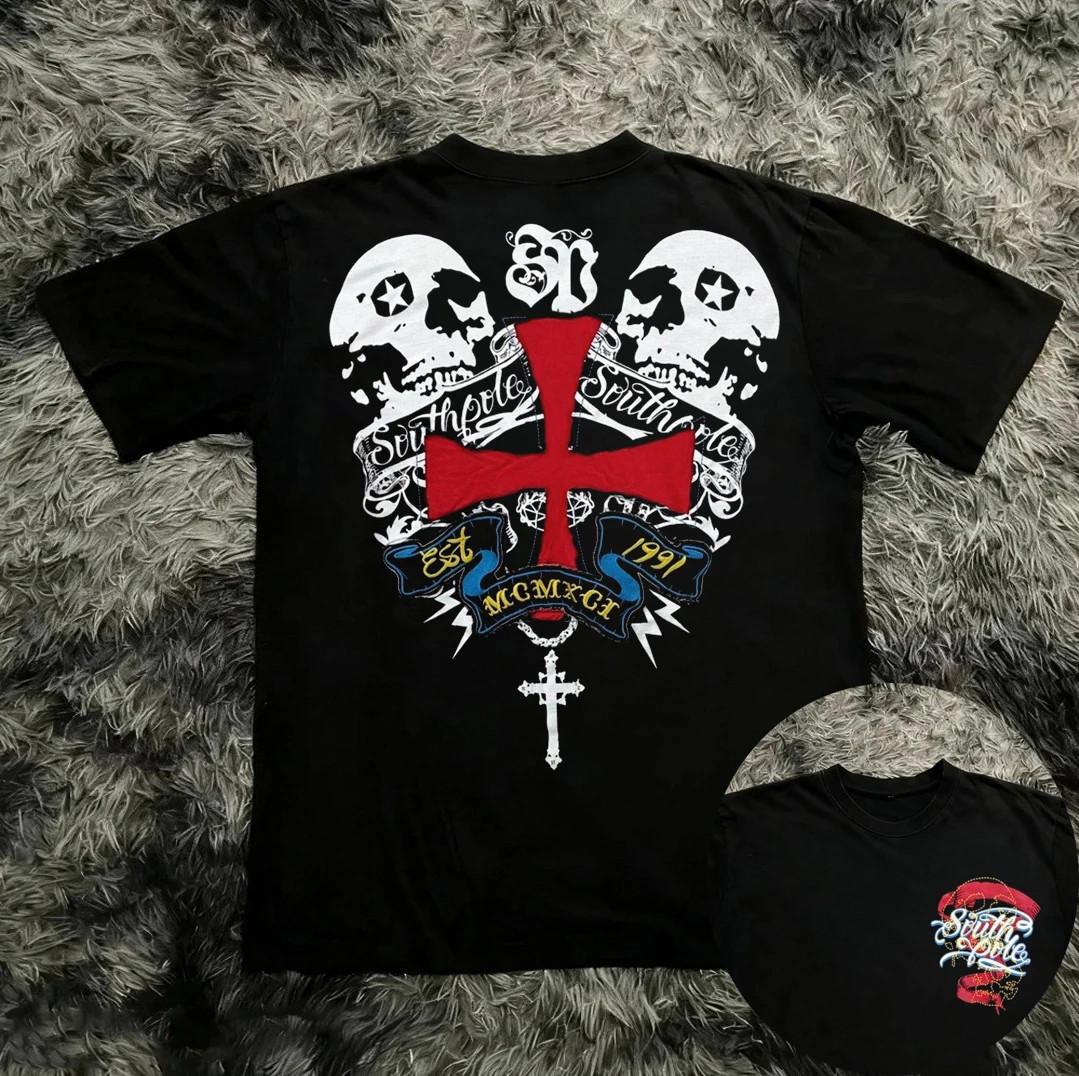 Southpole Style Cotton Skater MMA Graphic T Shirt Y2K Streetwear Mens Tee S-3XL 2XL