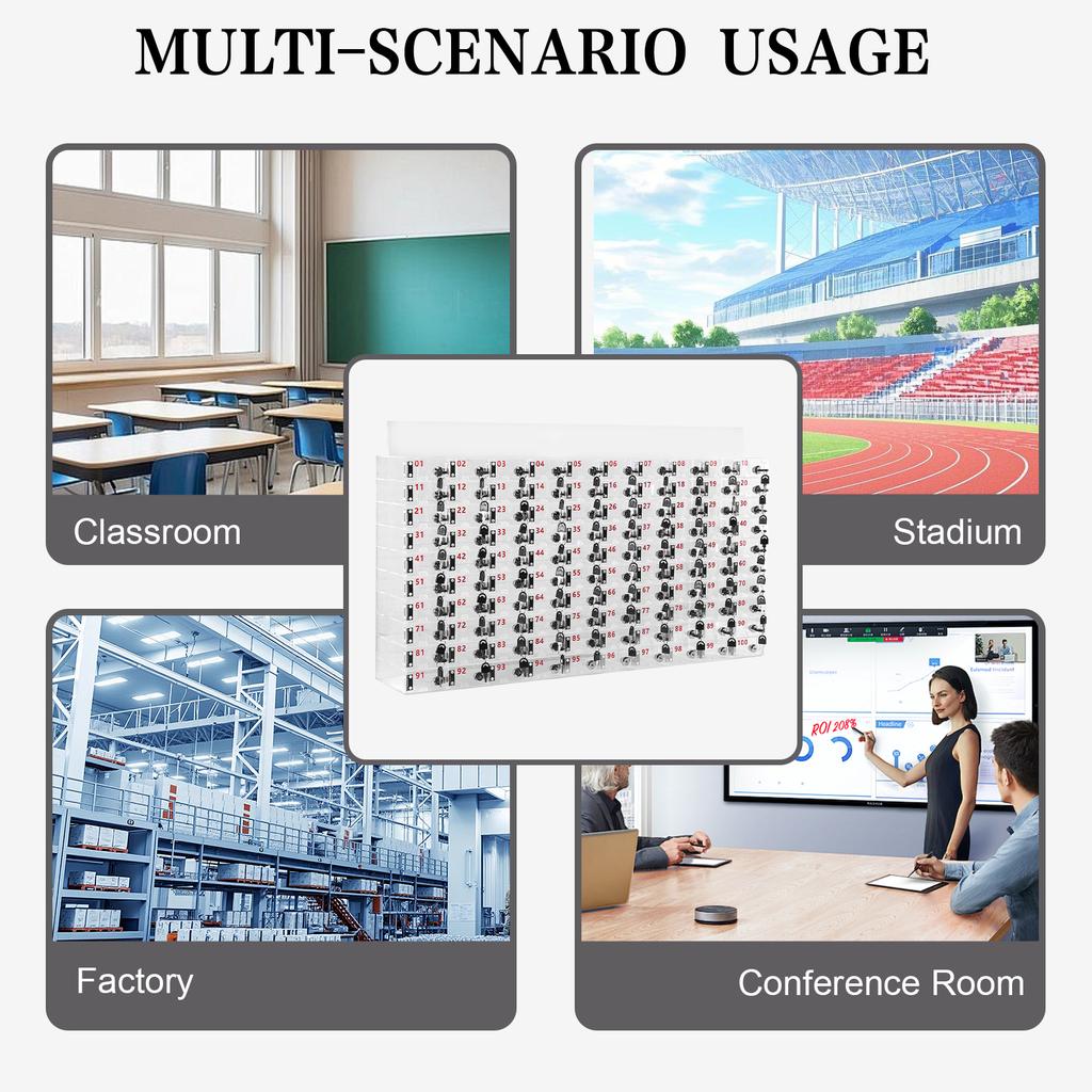 Cell Phone Locker Box with Door Locks and Keys Phone Jail Storage Cabinet Clear Acrylic Cell Phone Storage Locker for Classroom