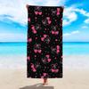 Leopard and Floral Beach Towel 2D Flat Printed Soft Peach Skin Fabric Quick Dry Bath Towel Summer Vacation Swimming Pool