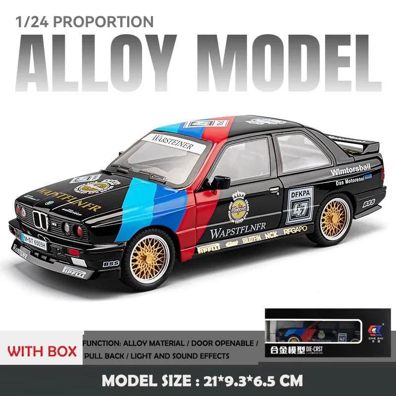 Simulation 1:24 BMW M3 Racing Car Model with Sound Light Collection Diecast Toy Vehicle Children Boy Birthday Gift Home Decor
