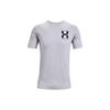 Under Armour Back Logo Print Crew Neck Sports Short Sleeve T-Shirt Men Tops Gray 1363739-011