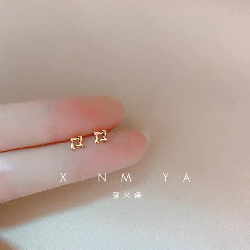 Gold Color Silver Plated Mini Butterfly Heart Stud Earrings For Women Cartilage Helix Tragus Piercing Jewelry Gift