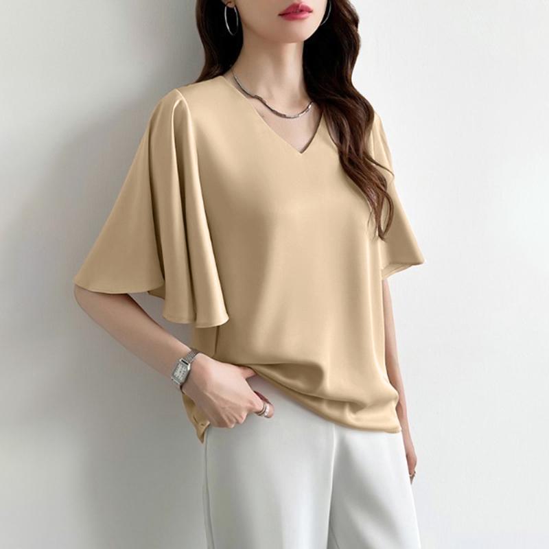 ZANZEA Women Summer V-Neck Flare Half Sleeve Loose Casual Blouse