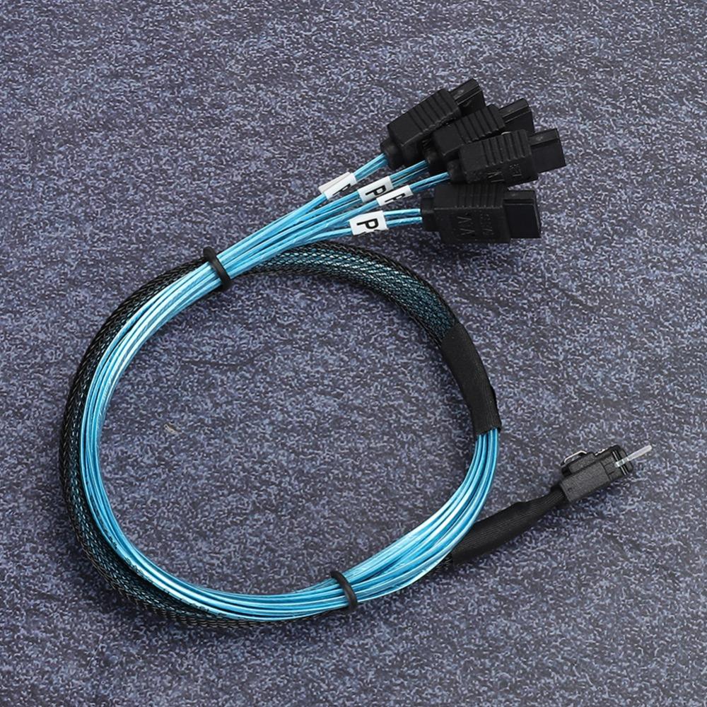 12Gbps SFF‑8654 to 4 x Satas  Cable 38p Server Data Transmission Cable Connecting Line  Computer