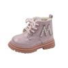 Winter Girl's Ankle Boot Warm Plush Children Thick Bottom Snow Boot Fashion Glossy Kids Causal Princess Short Cotton Boots Soft
