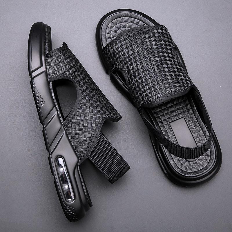 Summer Men's Sandals Mesh Upper Air Cushion Soft Sole Slip on Sandal Shoes City Walk Outdoor Beach Sandals for Men Sandalias New