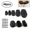 40pcs Hardwood Floor Protector Oval Plastic Plugs Pipe Table Chair Stool Leg Tubing End Cap Tube Pipe Inserts Plug Dust Cover