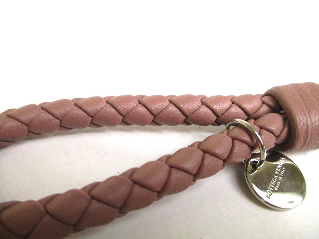 Authentic BOTTEGA BENETA Intrecciato Beige pink Leather Silver H/W Key Chain Key Holder #a328  Refurbished