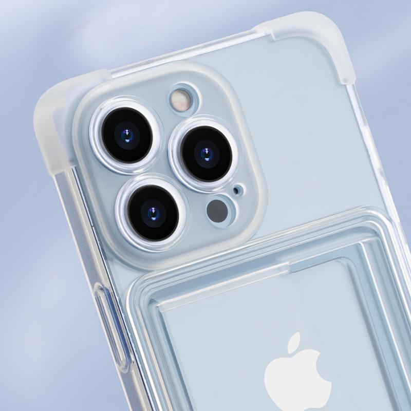 Kartenhalter Klare Hülle für iPhone 15 Pro Max 14 Plus 13 12 11 15Pro 14Pro 13Pro 12Pro Brieftasche Eckenschutz Stoßfeste Schutzhülle Zubehör