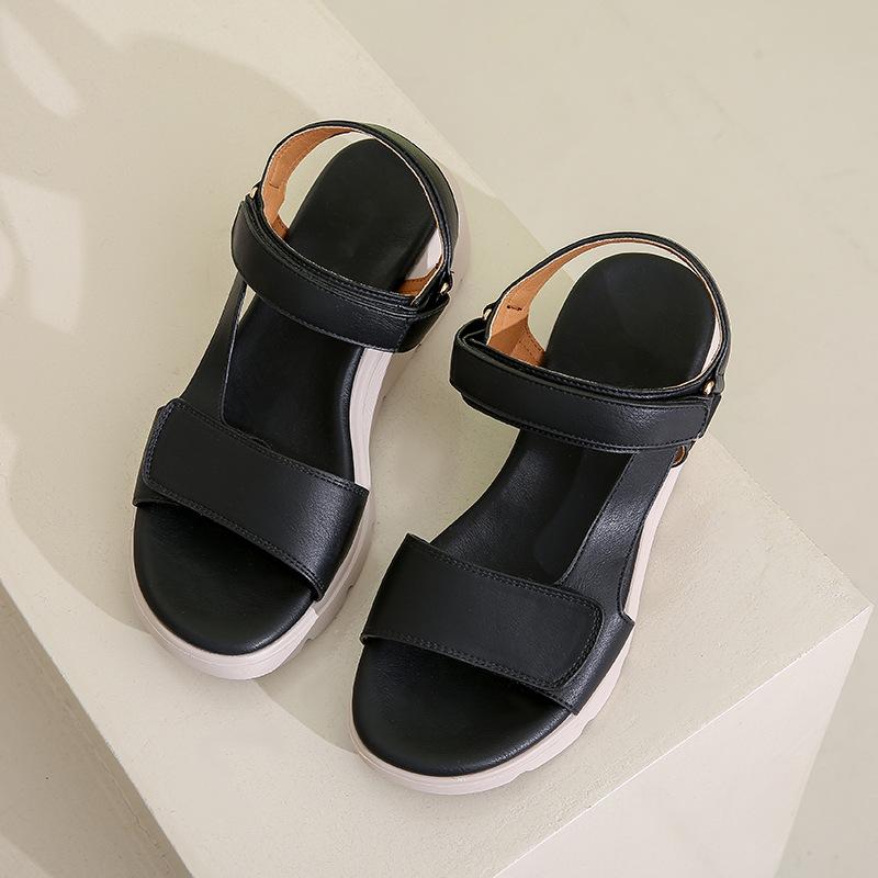 Platform Sandals Women's Summer New Fashion Flat Velcro Casual Sports Beach Shoes