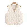 Crew neck quilted warm windproof vest down cotton vest cotton top warm jacket new autumn and winter