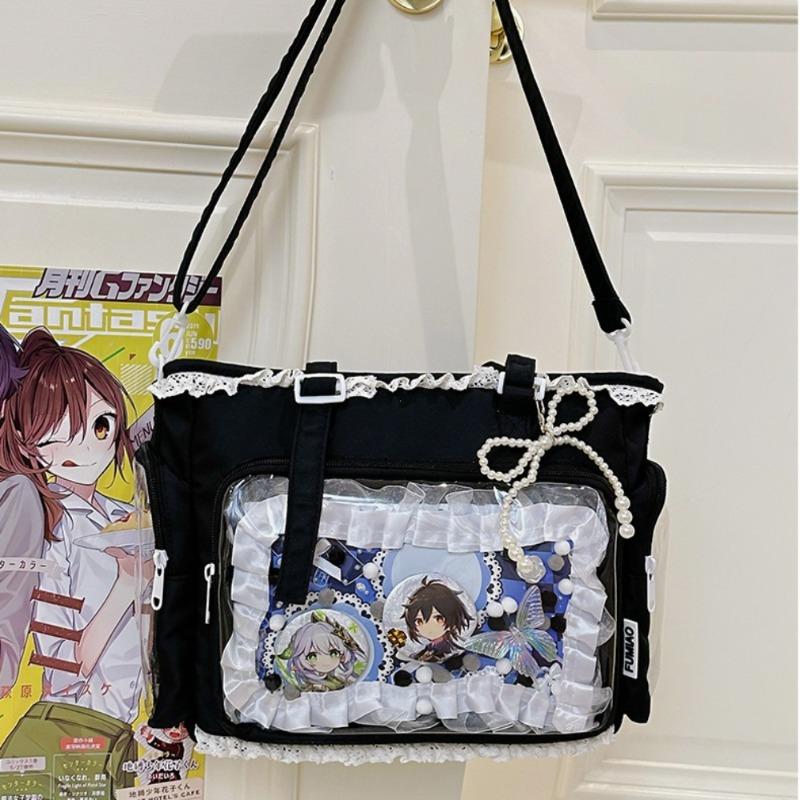 Japanese Ins Girl Soft Girl Shoulder Bag Y2K JK Uniform Transparent Ulzzang Ita Bag Student Commuting Tote Bag Bolsos Para Mujer