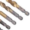 6pcs Titanium Coated Threaded Drill Taps HSS 4341 Drill Tap Set Durable Screw Drill Tap  Drilling