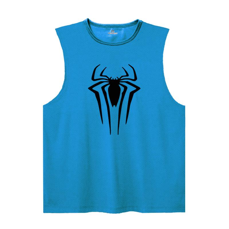 Summer Round Neck 3D Spider Pattern Printed Top Fashionable Casual Sleeveless Vest Men's T-shirts
