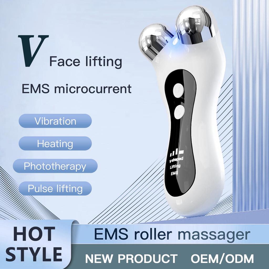Rejuvenating EMS Microcurrent Roller: V-Face Lifting & Firming Device
