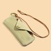 Portable With Hanging Rope Sunglasses Cases Solid Color Pu Leather Snap-Fastener Glasses Bag Unisex Eyeglass Protective Pouch