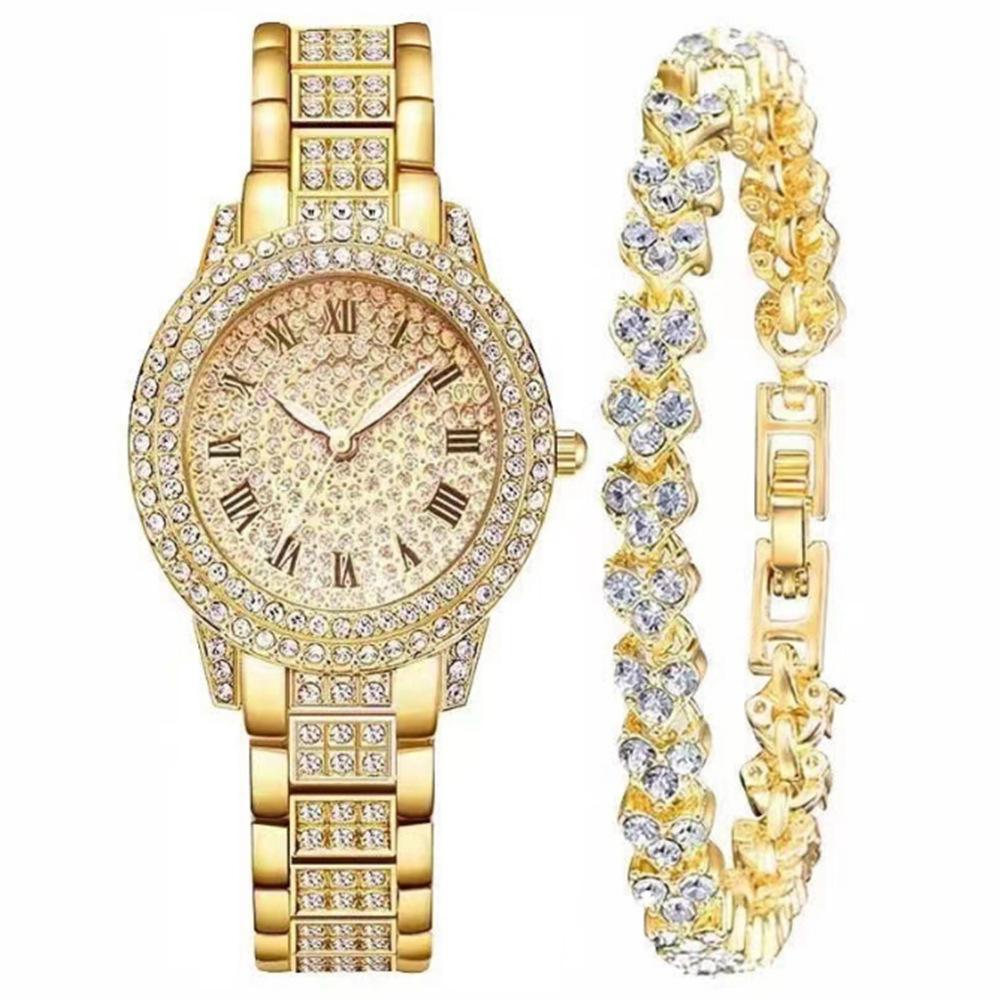 Popular Luxury Set, Bracelet Watch, Diamond-Encrusted Women'S Five-Piece Gift Box, Quartz Watch
