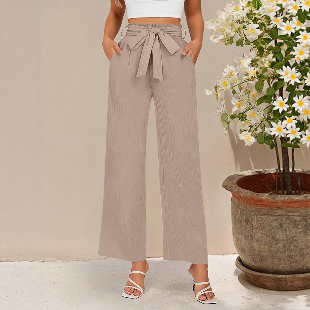 Women's Casual High Waist Loose Lace Wide Leg Pants