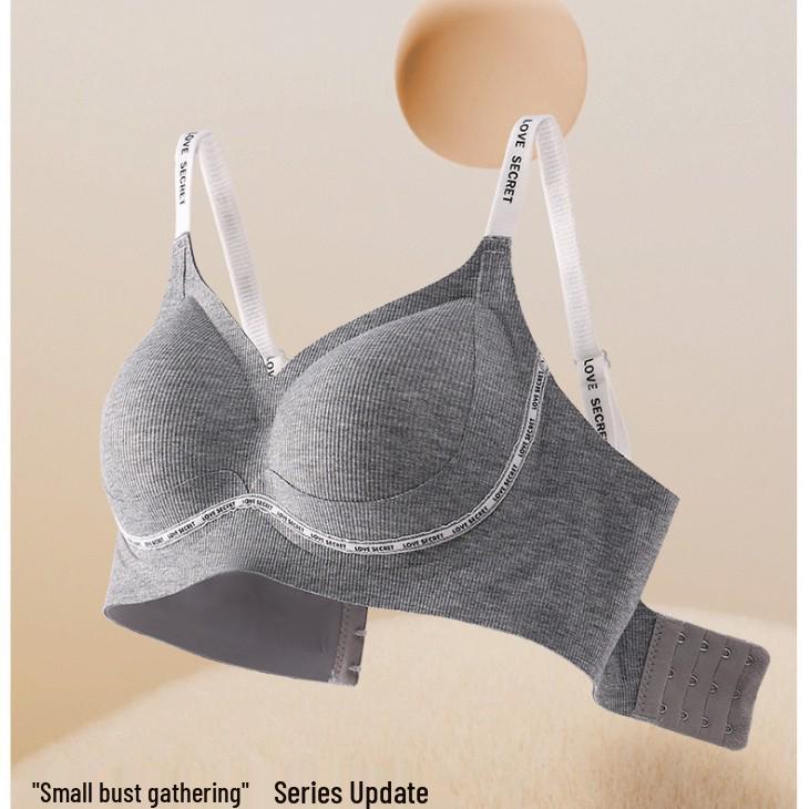 Seamless Push-Up Bra for Women: Anti-Sagging Support, No Underwire, Letter Strap, Enhances Small Chest