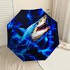 1pc Electric Shark Pattern Umbrella Design Automatic Opening and Closing Umbrella, High-quality Travel Umbrella,  C1128243