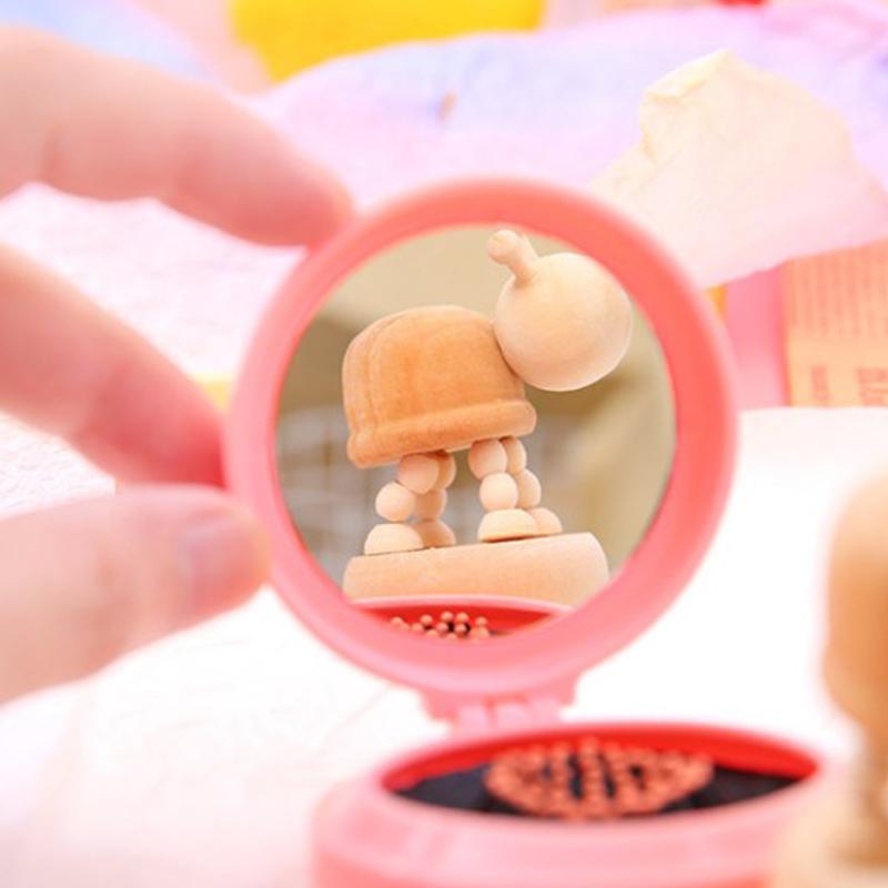 Mini Hair Comb With Mirror Foldable Comb Travel Portable Massage Women Girl Hair Brush Macaron Airbag Comb Styling Tools Gift