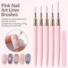 5pcs Nail Art Liner Brushes Long Lines Liner Brush UV Gel Polish Painting Nail Design Brush Plastic Handle Nail Drawing Pens