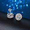 100% 925 Sterling Silver 1CT D Color  Real Moissanite Studs Earrings Pass Diamond Tester  Bride Party Wedding Gemstone Earrings